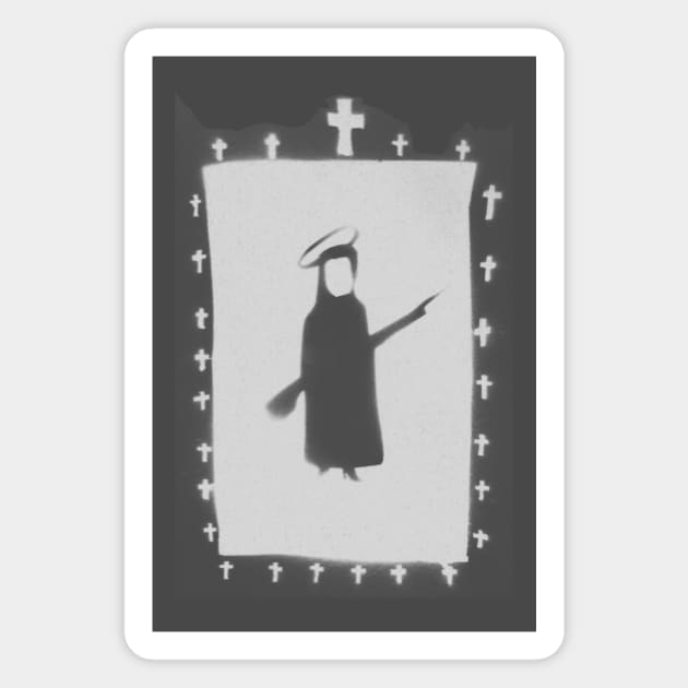 Gothic Nun Crucifix Magnet by Evan Derian